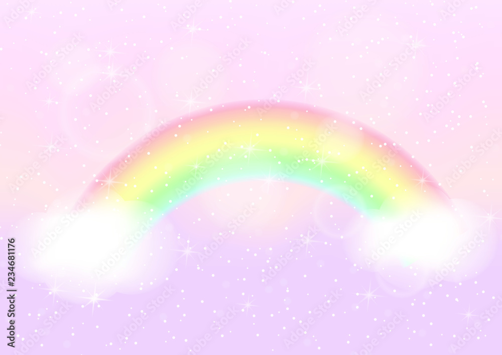 Abstract background with cloud ,sky and star in pastel color.Vector illustration.
