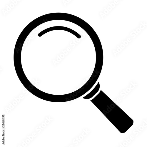 Magnifying glass icon, vector magnifier or loupe sign.