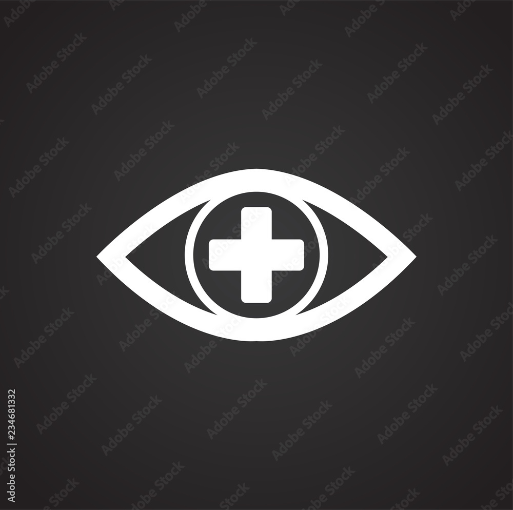 Obraz premium Ophthalmology on black background icon