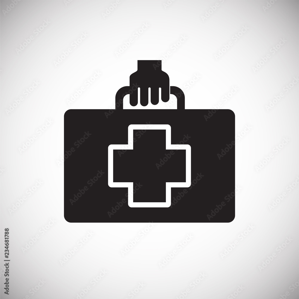 Obraz premium First aid kit on white background icon