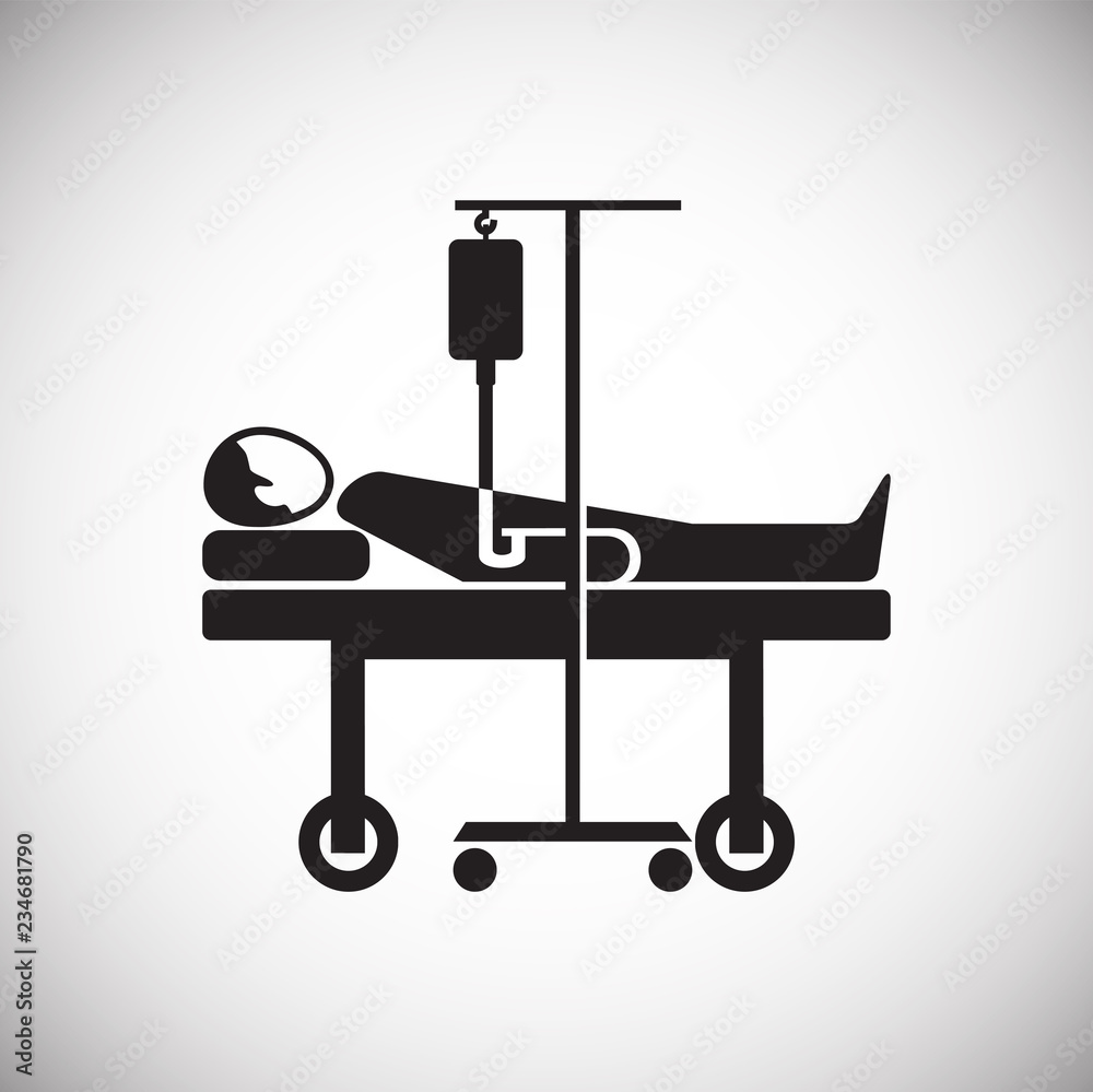 Patient with dropper on white background icon Patient with dropper on white background icon
