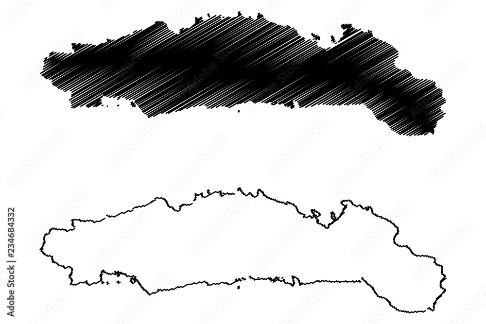 Gorontalo (Subdivisions of Indonesia, Provinces of Indonesia) map vector illustration, scribble sketch Hulontalo map