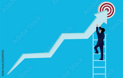 Businessmen change directions arrows to goal to achieve success. Modern ideas, creativity. Business Concept Vector Illustration