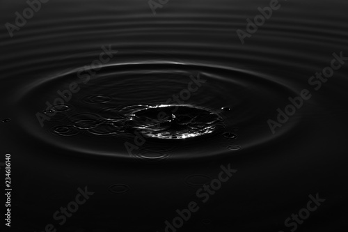 Water Drop Falling Onto The Surface Of A Pond