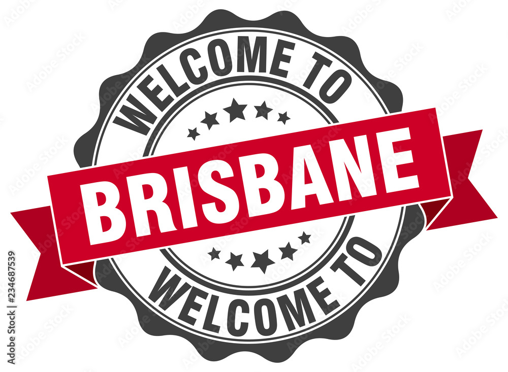 Fototapeta premium Brisbane round ribbon seal