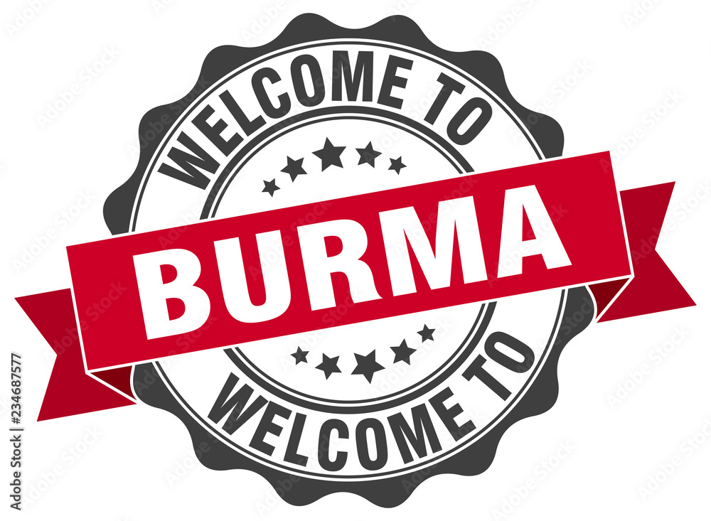 Fototapeta premium Burma round ribbon seal