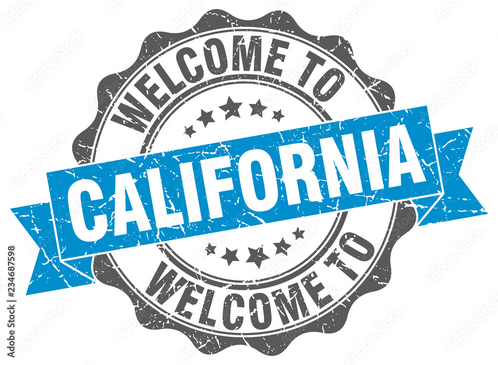 Fototapeta premium California round ribbon seal