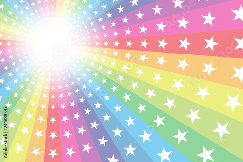 #Background #wallpaper #Vector #Illustration #design #free #free_size #charge_free #colorful #color rainbow,show business,entertainment,party,image  虹色と星模様の放射,パーティー用ポスター素材