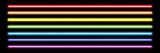 horizontal rainbow neon tube lights on black,vector illustration