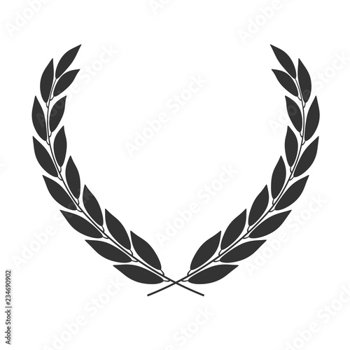 Laurel wreath vector icon placed on white