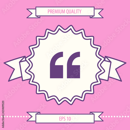 Quote icon symbol. Graphic elements for your design