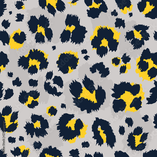 Leopard pattern design funny drawing seamless pattern. Lettering poster or t-shirt textile graphic design wallpaper, wrapping paper.