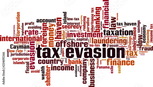 Tax evasion word cloud