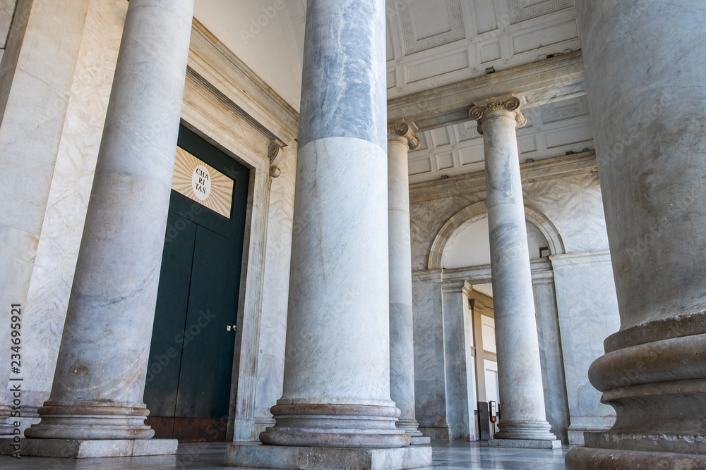 The columns of the Church of San Francesco di Paola. Naples in Italy. The columns of the Church of San Francesco di Paola. Naples in Italy.