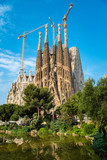 The Cathedral of La Sagrada Familia by the architect Antonio Gaudi, Catalonia, Barcelona Spain - May 17, 2018.