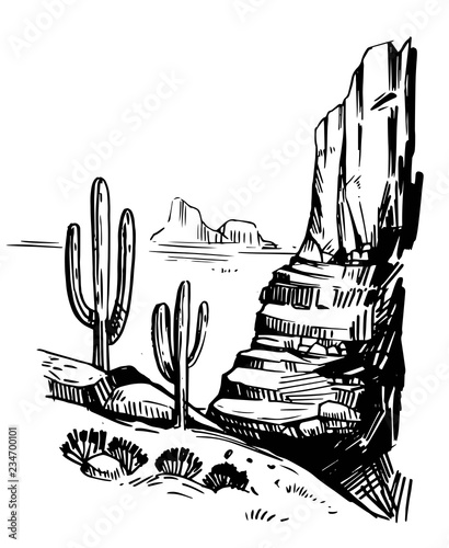 Sketch of desert South America