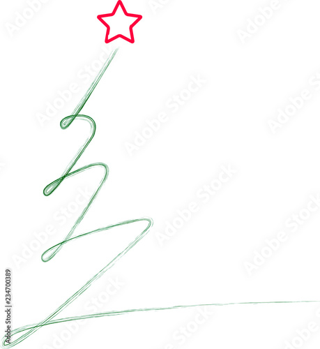 abstract christmas tree, sign, stoke, symbol, design element, isolated vector illustration