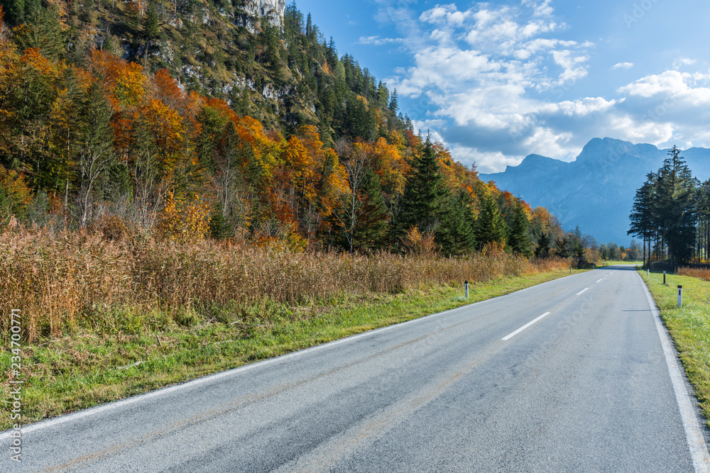 Fototapeta premium Straße zum Almsee