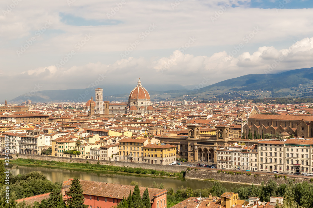 Panoramic cityscape view of Florence, Italy. Beautiful view of amazing Florence city, Italy