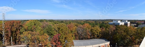 View across Oxford and Lafayette County from the University of Mississippi North Parking Garage
