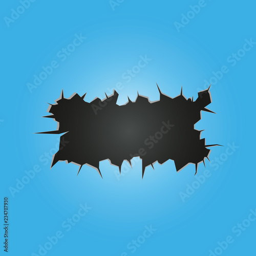 crack on blue background illustration