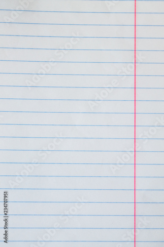 white sheet in a ruler with a red field Billet.The texture of the sheet in a ruler