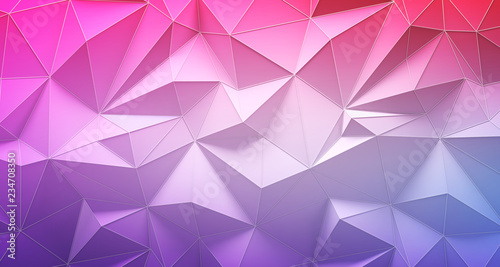 Colorful low poly geometric background. 3d rendering.