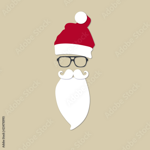 Weihnachtskarte mit Hipster Nikolaus und lieben Grüßen