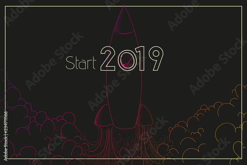 Geschenkkarte farbenfroher Start in das neue Jahr 2019