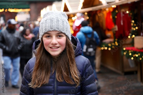 Photography Portrait of a young teenager at the Toronto Christmas Market