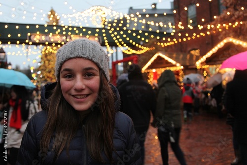 Young teenage girl at the Toronto Christmas Market