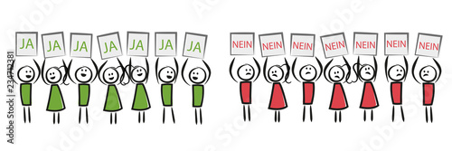 zwei verschiedene Meinungen Menschengruppen Meinungsverschiedenheiten