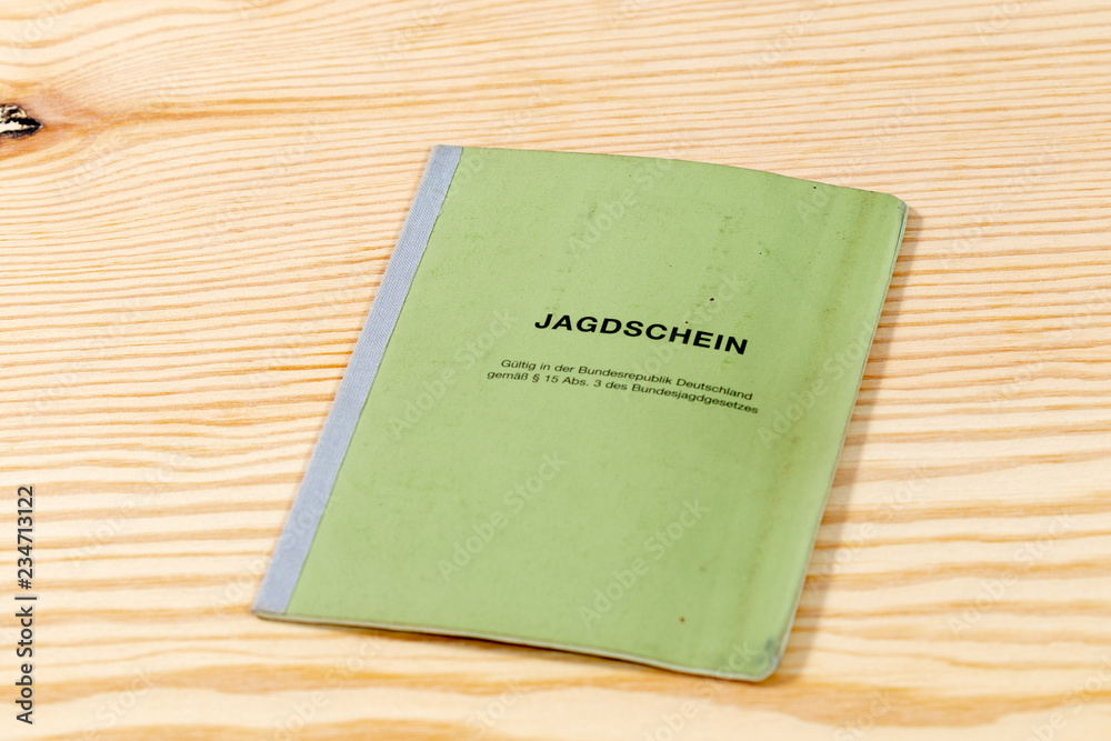German hunting license with the german lettering "Jagdschein" means