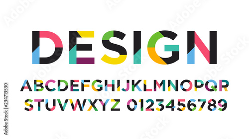 Colofrul Vector of modern abstract font and alphabet