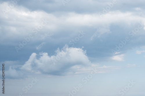 Stormy cumulus clouds of gray and blue background before a thunderstorm © bartoshd