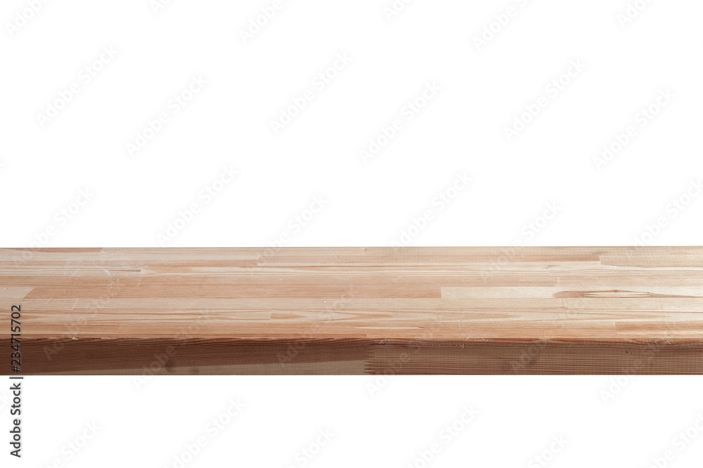 Empty wooden table isolated on white background Empty wooden table isolated on white background