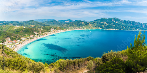Amazing view at Agios Georgios Pagon beach in Corfu island  Greece
