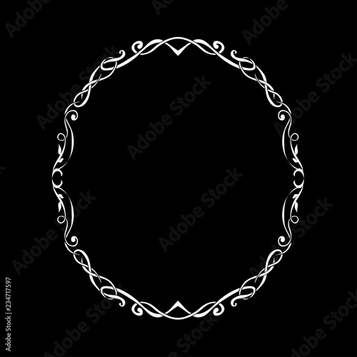 PrintArt Nouveau decorative monochrome oval frame with text place
