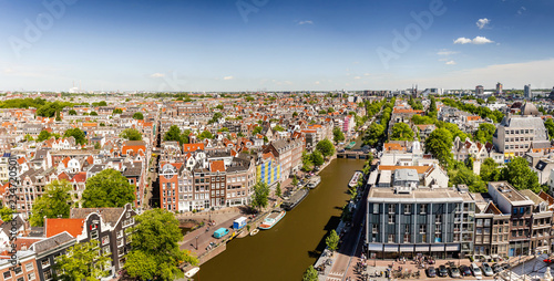 Canvas Print Panorama View of Amsterdam, Netherlands