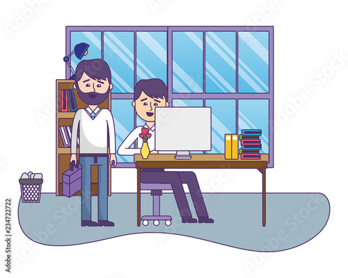business coworkers executives cartoon
