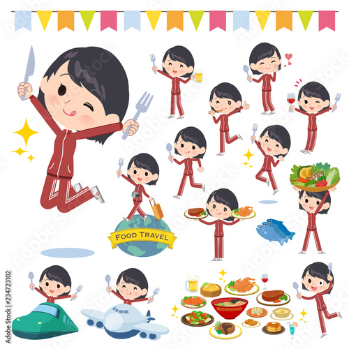 school girl Red jersey_food festival