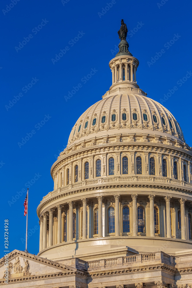 Obraz premium Dome of the United States Capitol building in Washington D.C.