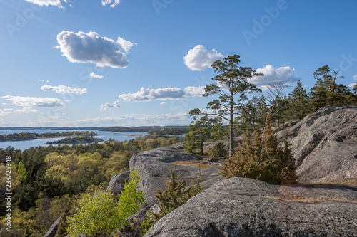 aerial view on Napoleon viken, a famous bay in the Stockholm Skerry garden, Sweden photo