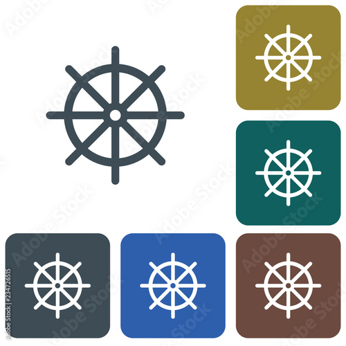 Boat steering wheel icon