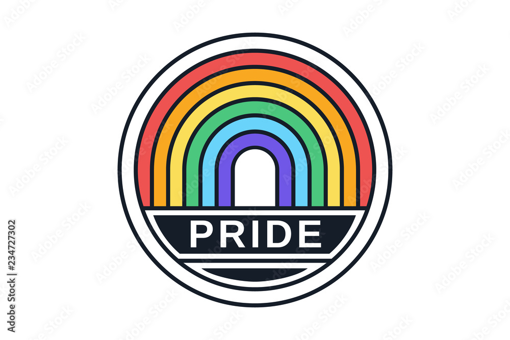 The patch on the clothes or sticker for the LGBT Community with a rainbow The patch on the clothes or sticker for the LGBT Community with a rainbow