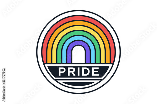 The patch on the clothes or sticker for the LGBT Community with a rainbow