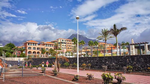 Santa Cruz De Tenerife, Canary Islands-20 September, 2018: Capital of Tenerife Island, Santa Cruz streets at a busy tourist season © eskystudio