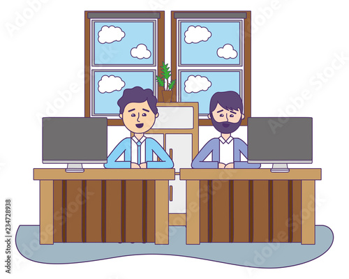 business coworkers executives cartoon