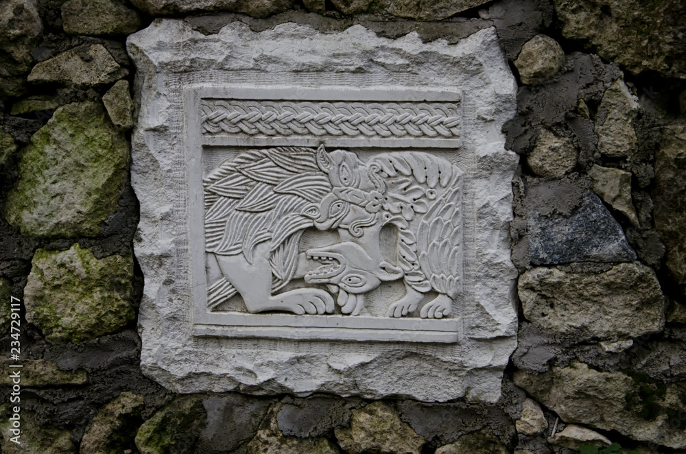 ancient limestone relief