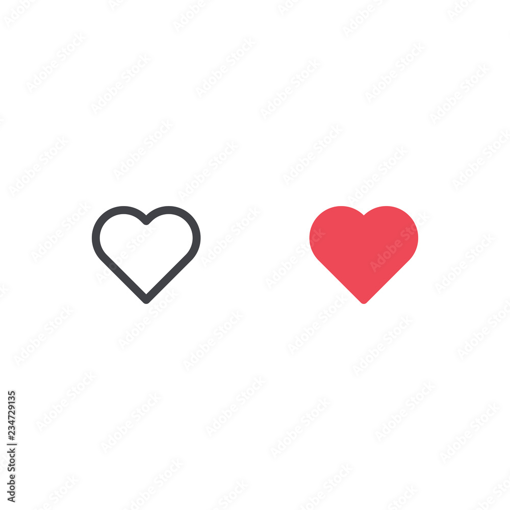 Vector heart icon. Two heart icon. Heart shape. Love symbol Valentine's Day. Element for design logo mobile app interface or website. Like mark
